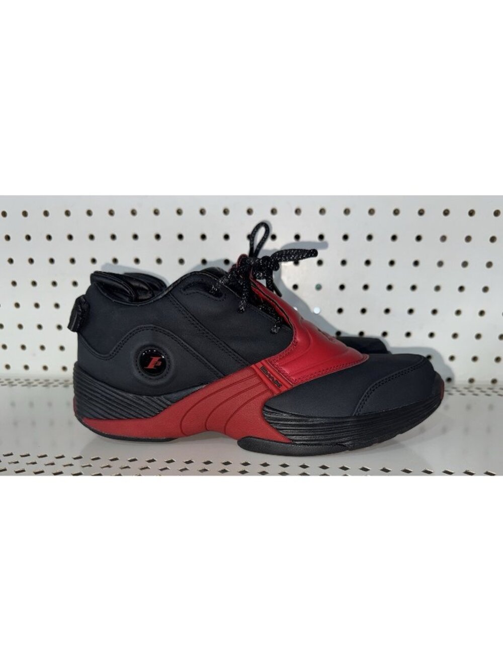 Reebok Answer 5 Black Red Mens Leather Athletic Basketball Shoes Size 7.5 DV8285